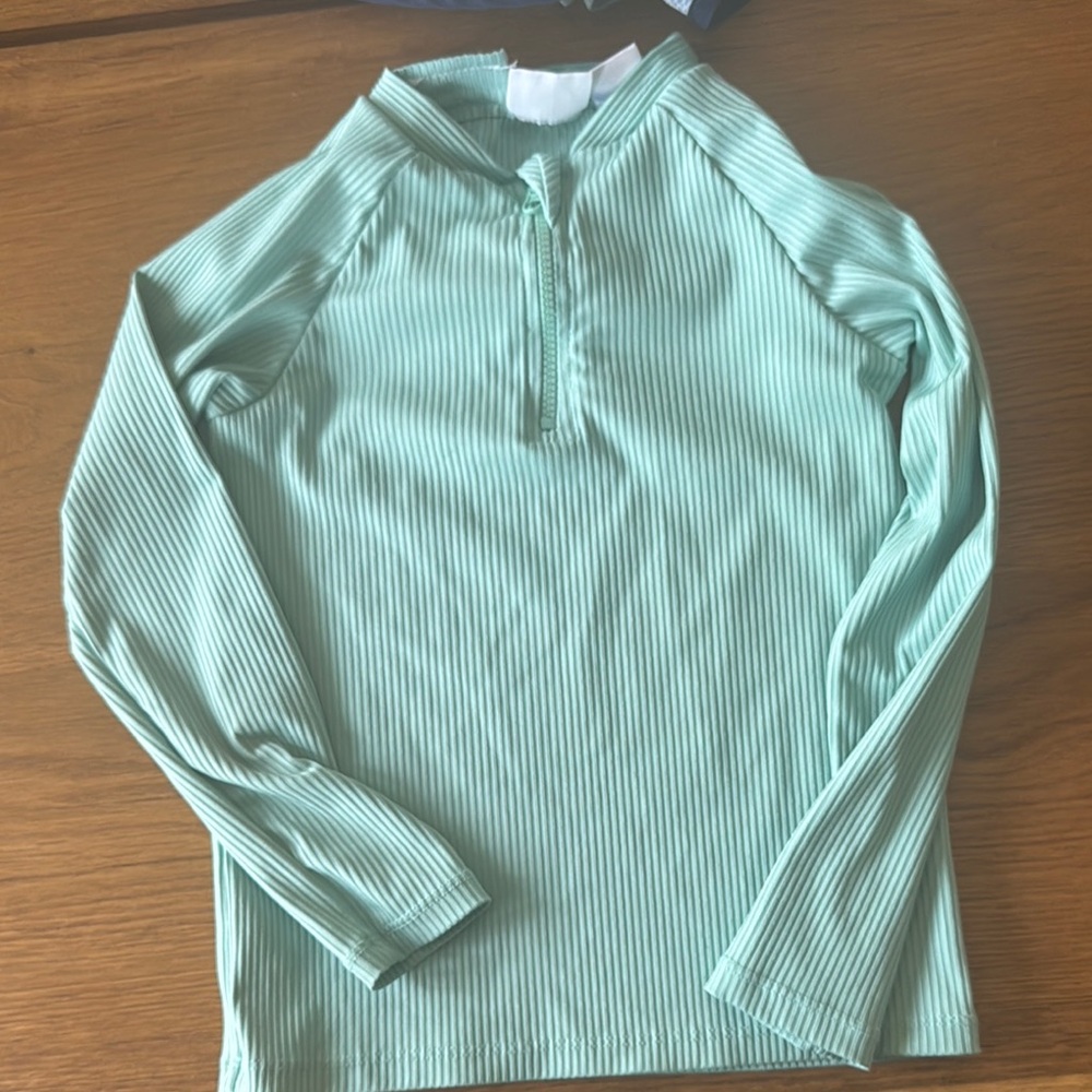 Mint Green Ribbed Long Sleeve Top